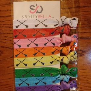 Lacrosse Ribbons Hair Elastic Ties Sport Athlete Accessory